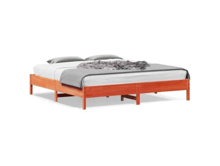 YUOTYRKTEJRSG Massives Kiefernholz Stabil Stützbeine 180x200 Braun Massivholzbett ohne Matratze Wachsbraun 180x200 Kiefernholz Stabil Bettgestell Lattenrost Schlafzimmer