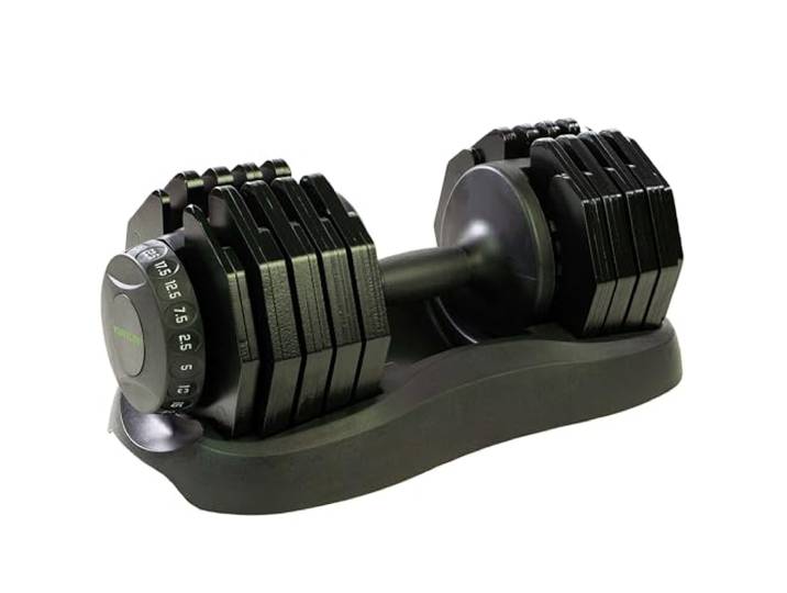 Tunturi Verstellbare Kurzhantel - Selector-Kurzhantel - Hantelset - Einzelhantel - Verstellbar von 2,5 kg bis 25 kg - Inkl. kostenlose Fitness-App