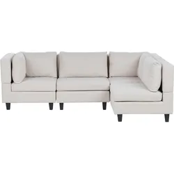 ECKSOFA Modul 4-Sitzer linksseitig Hellbeige Stoff Unstad