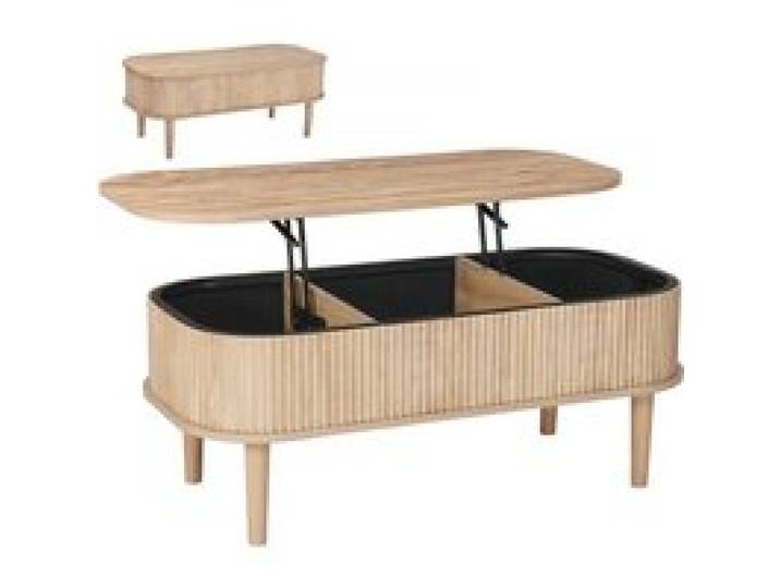 VEVOR Couchtisch Höhenverstellbar 1000x480x405-545 mm, Wohnzimmertisch mit Stauraum, Ausziehbarer Kaffeetisch im Mid-Century-Stil aus MDF, Hubtischplatte für Zuhause & Büro, Naturholz