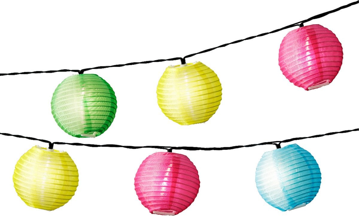 Lumineo LED lampionnen lichtsnoer met 5 kleuren, 14,5m lichtslinger