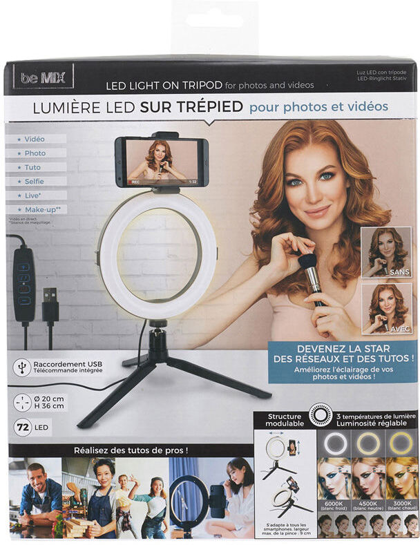 Bemix Lámpara Led trípode selfie mini 1 u