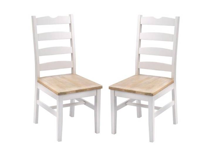 Esszimmerstuhl 2er-Set 'Nizza' Mango weiß natur