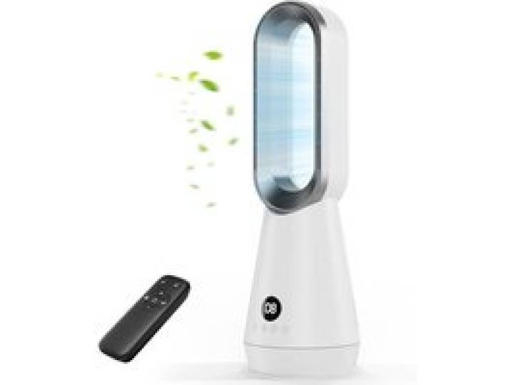 Ventilateur Colonne Sans Pale Ventilateur Colonne Silencieux de 56 cm 8 Vitesses Minuterie 9 Heures Écran LED Ventilateurs Sur Pied