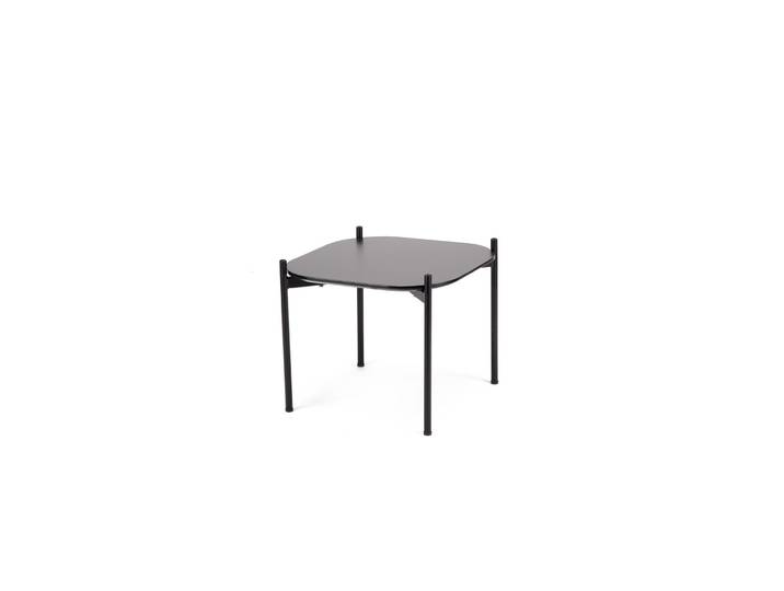 Table basse Meet 50 x 50 cm - Noir pieds acier Noir