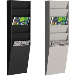 PAPERFLOW Wandprospekthalter DIN A4 6-Fach schwarz