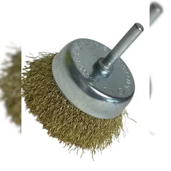 Vago-Tools Topfbürsten 75mm Messingbeschichtet mit Schaft 24x