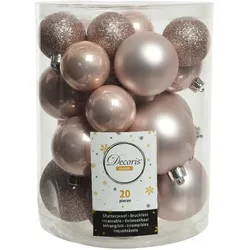 Christmas Decorations 20 Weihnachtskugeln 4-6cm Kunststoff Christbaumkugeln Weihnachtsbaum Rosa