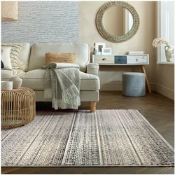 Teppich gestreift Naturfarben 60 x 114 cm - PERRAN   Kadima Design