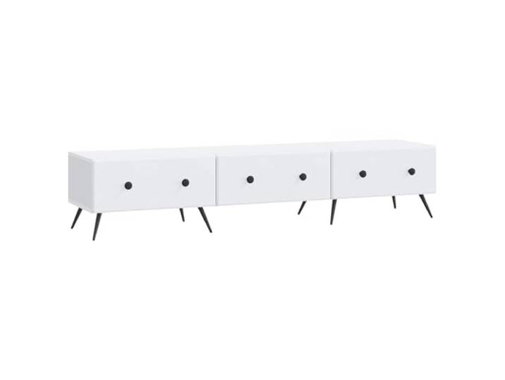 KGHERMDF TV-Schrank mit Schubladen Weiß 147 cm Holzwerkstoff Stauraum für Mediaplayer, Regale, Kompaktes Design, Montage erforderlich
