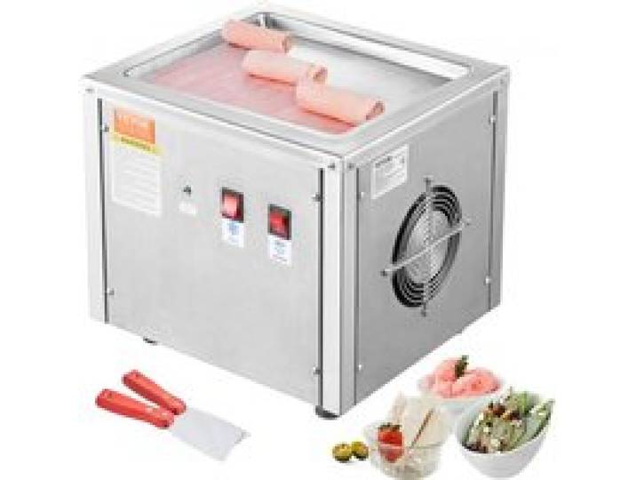VEVOR Maschine für frittierte Eisrollen, 28 x 24 x 2 cm Pfanne zum Frittieren von Eis, Eismaschine mit Kompressor und 2 Schabern, zur Herstellung von Eis, Gefrorenem Joghurt und Eisrollen