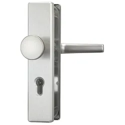 Abus, Türgriff + Türgarnitur, HLN414 F9 Schutzbeschlag WG, Edelstahl-Look (Türgriff)
