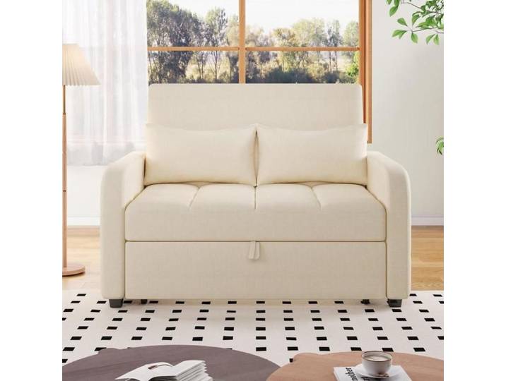 Canapé-lit - KOMHTOM - 127x75x94cm - Pliable - Dossier réglable 3 positions - 2 places