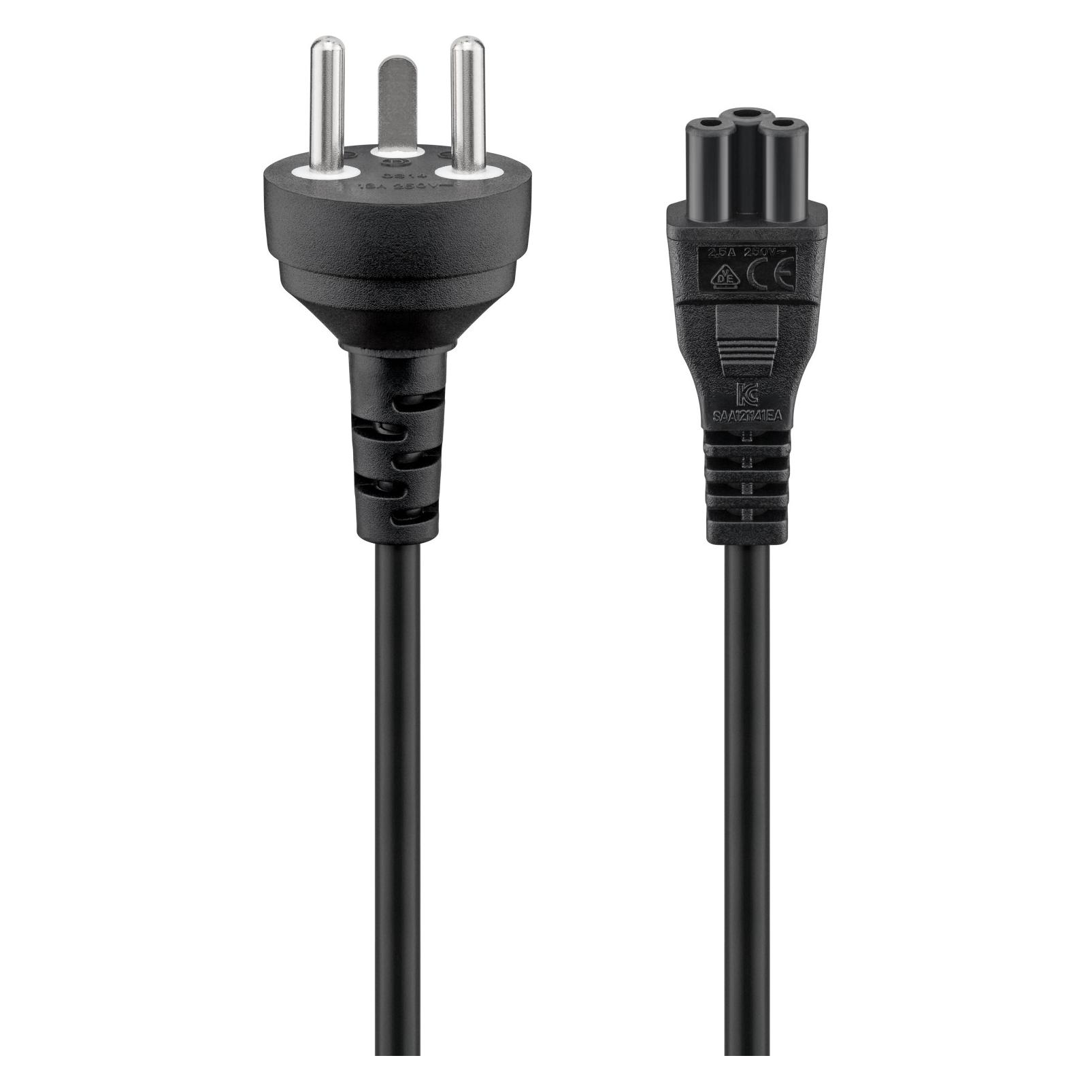 Goobay Netzanschlusskabel Dänemark, 2 m, Schwarz (2 m) (30857)
