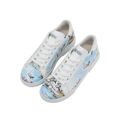 Sneaker DOGO "Ace Low-Top Sneaker Life Goes On Damen Sneaker, Ace Low-Top", Damen, Gr. 40, Normalschaft, blau, Lederimitat, Schuhe Sneaker, Handgefertigt