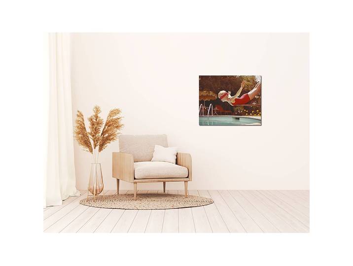 Tableau déco Balancing on diving board Alu-Dibond Multicolore 50 x 40cm