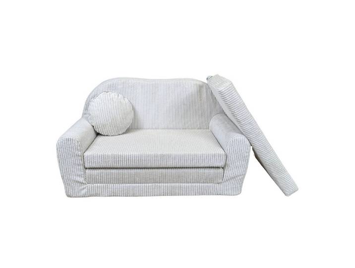 FORTISLINE Kindersofa Kindersofa Rosalia Ausklappbares Sofa aus Cord mit Verlängerung