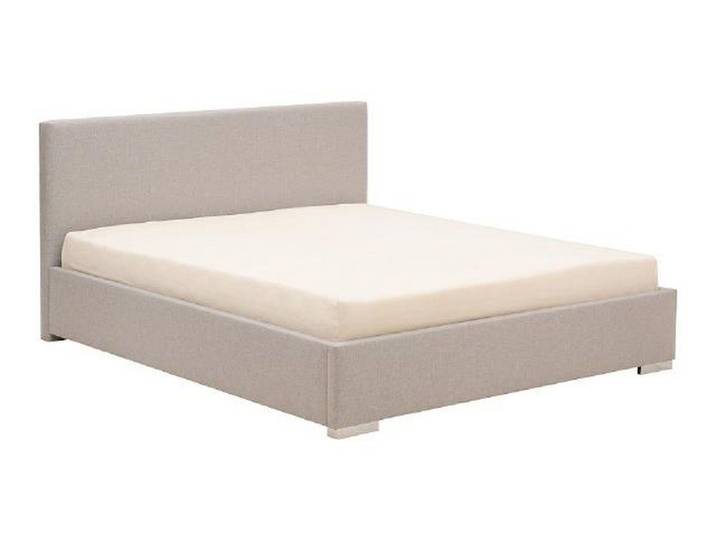 JVmoebel Polsterbett Weißes Leder-Doppelbett mit Edelstahlfüßen für modernes Schlafzimmer, Made in Europa