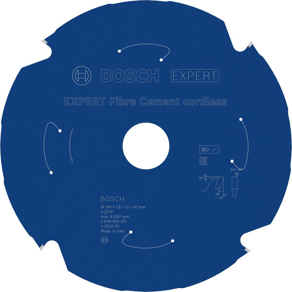 Bosch EXPERT Fiber Cement Kreissägeblatt, 190x1,8x30 mm, Z4 2 608 902 201