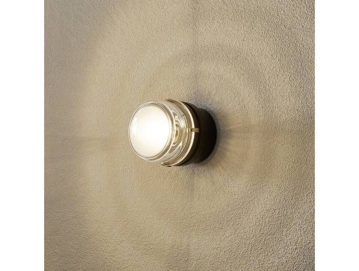 Oluce Wandleuchte FRESNEL, dimmbar, klar / transparent, für Badezimmer, Glas, Design, Deckenlampe