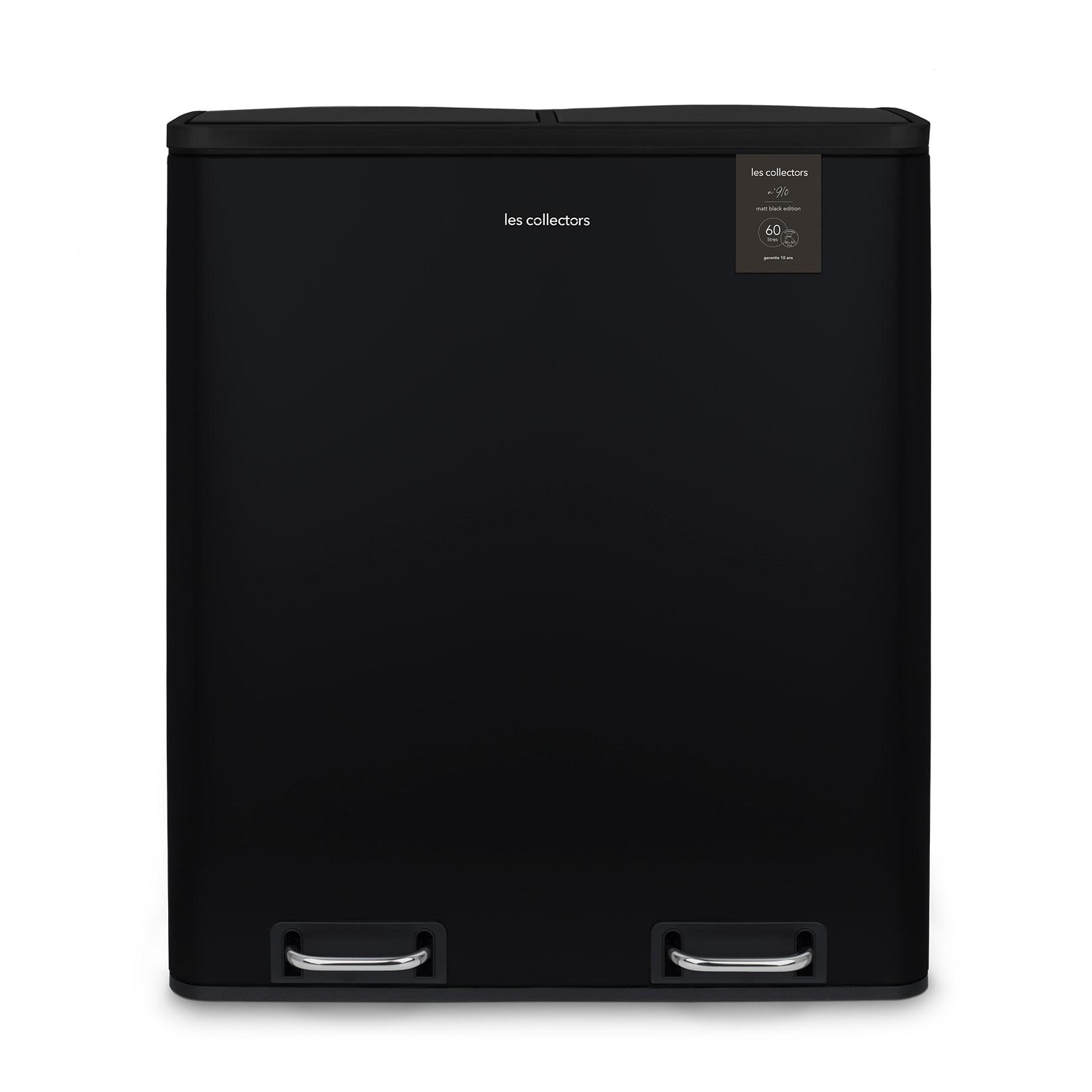 Les Collectors N°910 Mülleimer, 2 Körbe, 30 l, Schwarz matt
