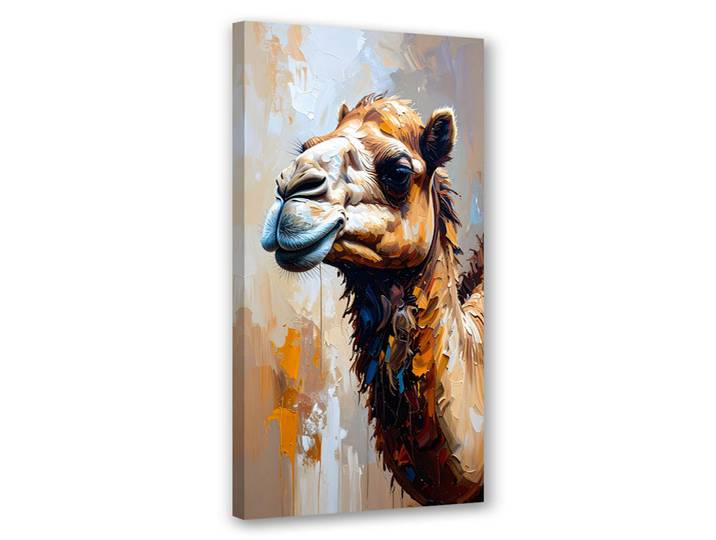 Feeby Leinwandbild Kamel Wüstentiere Afrika 60x120cm, Beige, Tiere, Rechteckig, 60x120 cm, Bilder & Rahmen, Bilder, Leinwandbilder