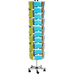 Fluhr Prospekthalter KK 51, drehbar, silber, Prospektständer, mit Rollen, 30 x B6 quer, 30 x B6