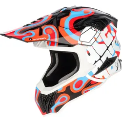 Acerbis Airstrike-X, Motocrosshelm - Weiß/Schwarz/Orange/Rot/Hellblau - S