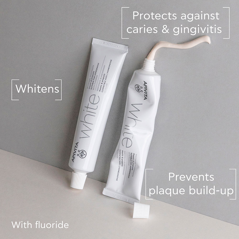 Apivita Crema Dental blaqueadora con mástica y propóleo 75 ml