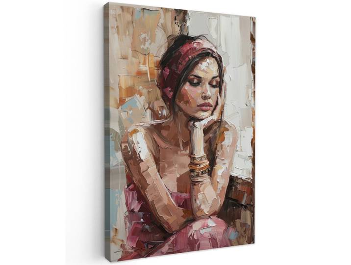 LEINWANDBILD Frau - Lackierung - Porträt - Modern Deko XXL 80x120 cm