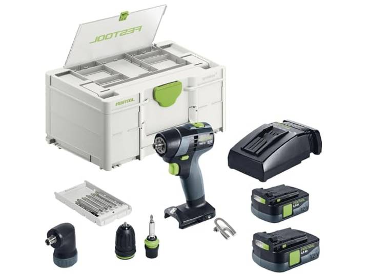 Festool Perceuse-visseuse sans fil TXS 12-2\,5-Set Visseuse compacte 12 V à moteur brushless EC-TEC\, avec accessoires interchangeables