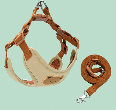 Inspire Essentials PawEase Breathable Dog Harness And Leash Set xl beige