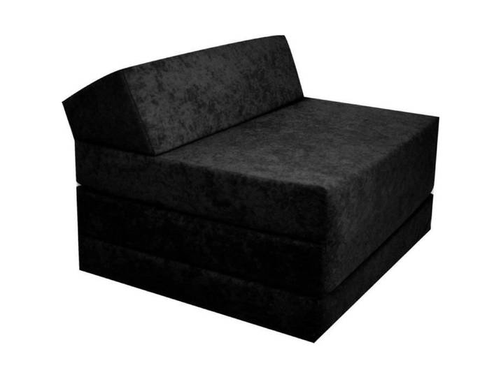 Matelas d'appoint pliant avec appuis tete futon 200x70x10 cm NOIR