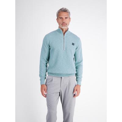 Sweatshirt LERROS "Legerer Troyer aus weichem Baumwollstrickgewebe", Herren, Gr. S, grün (misty blau), 100% Baumwolle, Sweatshirts Sweatshirt