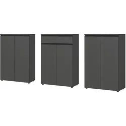 Büro-Set "Stuttgart" 3-teilig Soft-Close Graphit 243x120cm