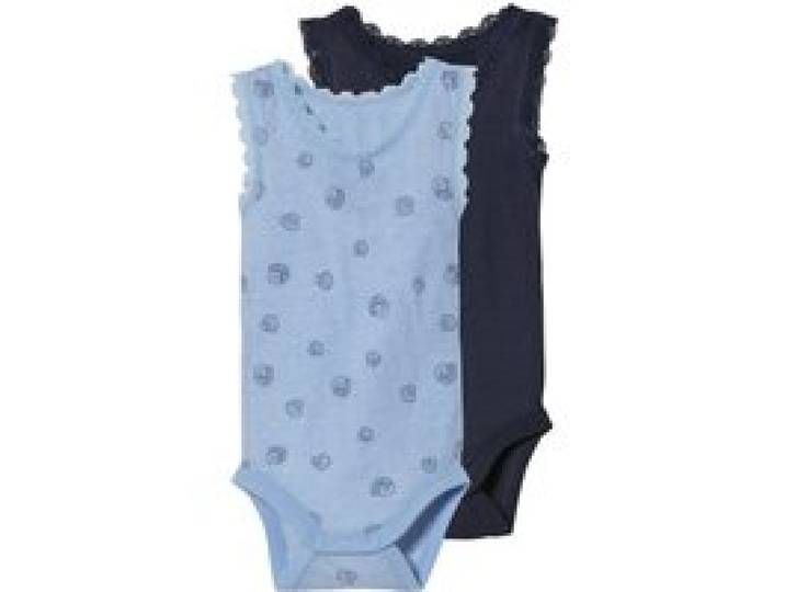 LUPILU® Lot de 2 bodies bébé (bleu marine/bleu)