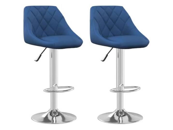 HBBMGYD Barhocker, 2 Stück, blau, Samt Weicher Samt, verchromter Stahl, integrierte Fußstütze, Gasheben, 360° drehbar, 110 kg pro Sitz
