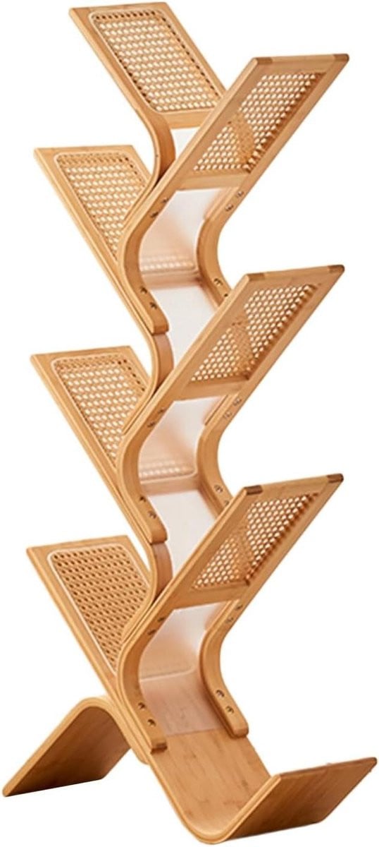 Verticale Boekenplank Boomvorm met 7 Lagen in Houtkleur