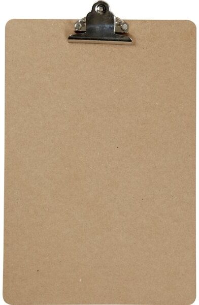 No-Name Clipboard   A4   Mdf   Sølv Clips