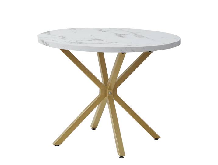 EGOONM-Table à Manger Ronde Moderne de Luxe, Effet Marbre 216.239., Meubles de Maison Simples, 73 Tables, 100cm