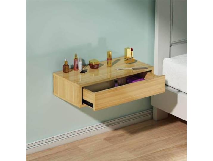 PGZMDTWI Schwebender Schminktisch, Wandorganizer aus Holz Platzsparende Schubladen, Moderner Minimalismus für Schlafzimmer, Wohnzimmer und Arbeitsbereich(C,60cm23.62in)