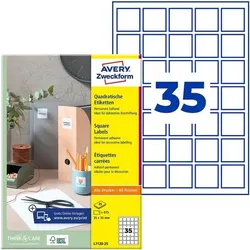 Avery Zweckform 875 Quadratische Etiketten - 35x35 mm »L7120-25« weiß