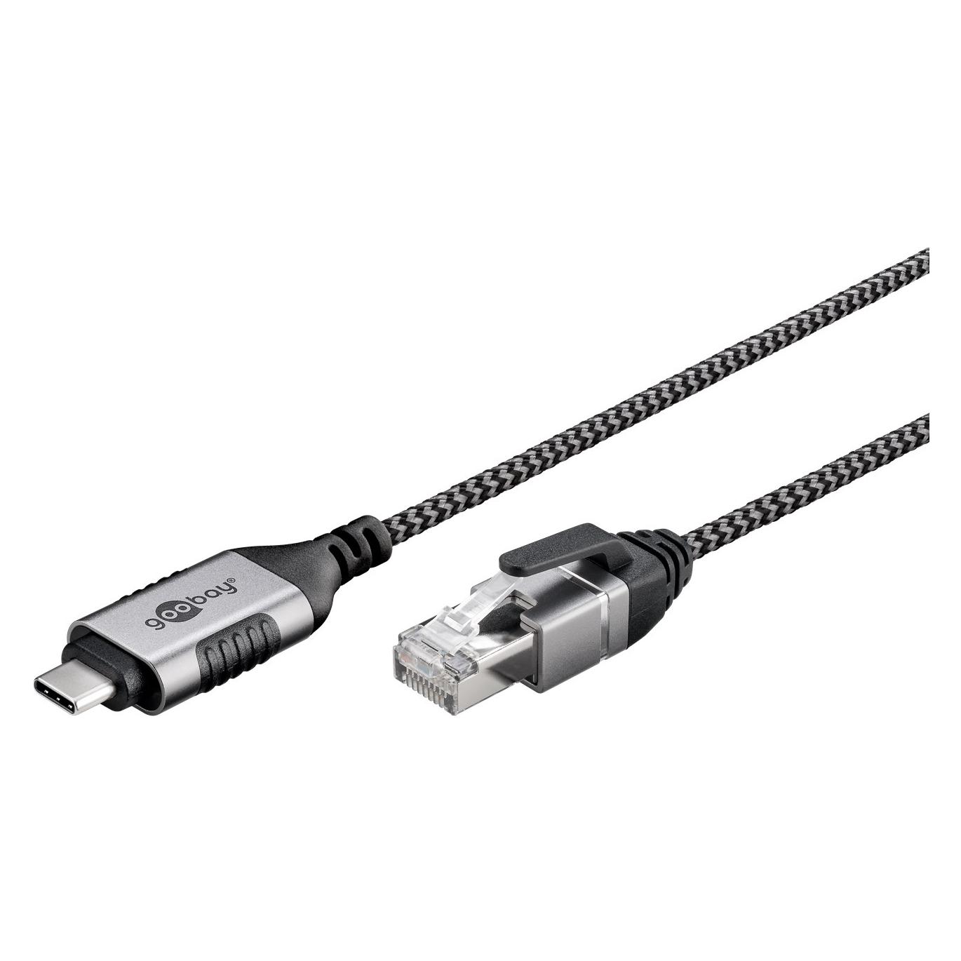 Goobay Ethernet-Kabel USB-C 3.1 auf RJ45, Slim, 1 m (USB 3.1, USB-C, RJ45 (1x)) (74401)