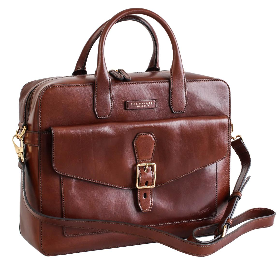 Schultertasche The Bridge 46333001 Braun 100% Leder