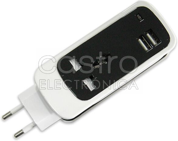 Tomada c/ 2 Saídas USB + Adaptador Ficha Inglesa (1,5 mts)