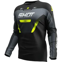 Shot racegear, Herren, Velotrikot, Jersey Shot Devo (M), Schwarz, Gelb, Grau