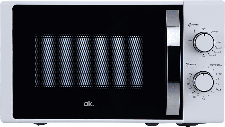 Microondas con grill - ok. OMWG 2024-3 W, Potencia 700W, 5 Niveles de Potencia, 20 l, Blanco