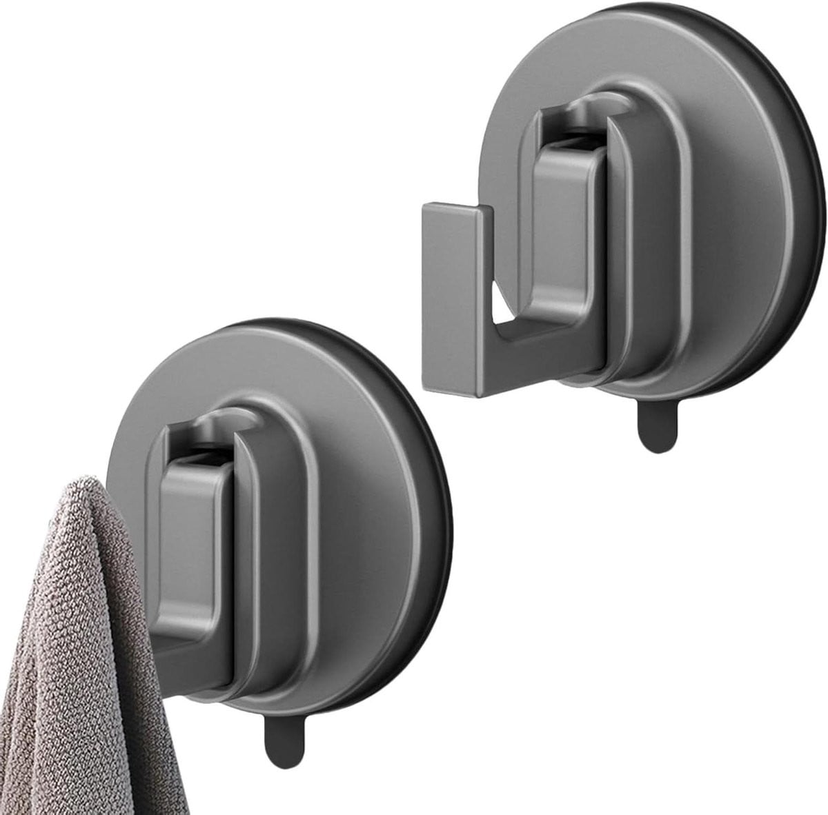 Set van 2 metalen herbruikbare zuignap haken voor decoratie en opslag