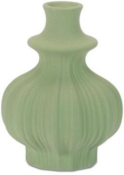 Melrose International Ribbed Stoneware Bottle Vase (Set of 4)