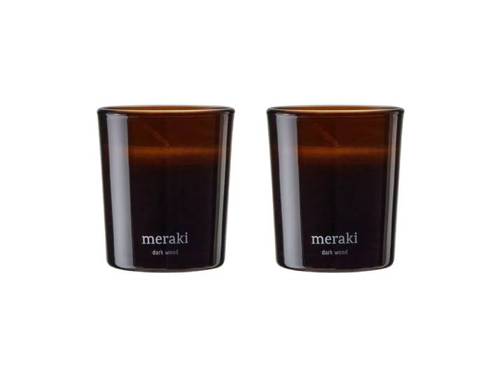 Meraki Meraki geurkaars 12 uur 2-pack Dark wood
